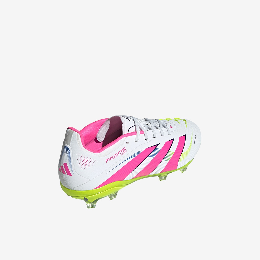 adidas Kids Predator Elite Firm Ground - White/Lucid Pink