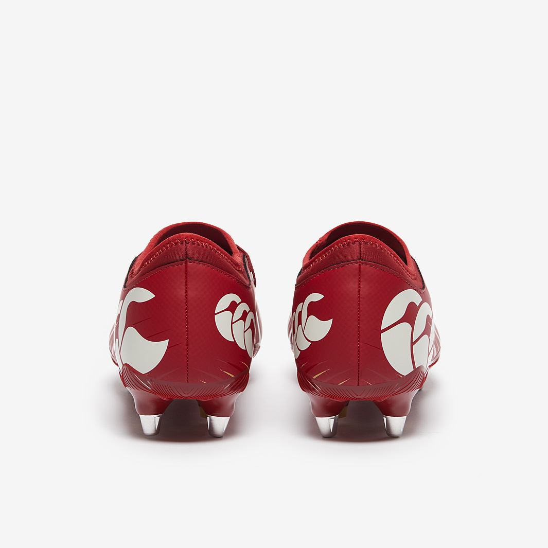 Bottes De Rugby Canterbury Speed Falcon - Crampons Interchangeables, Rouge/or, Taille W25