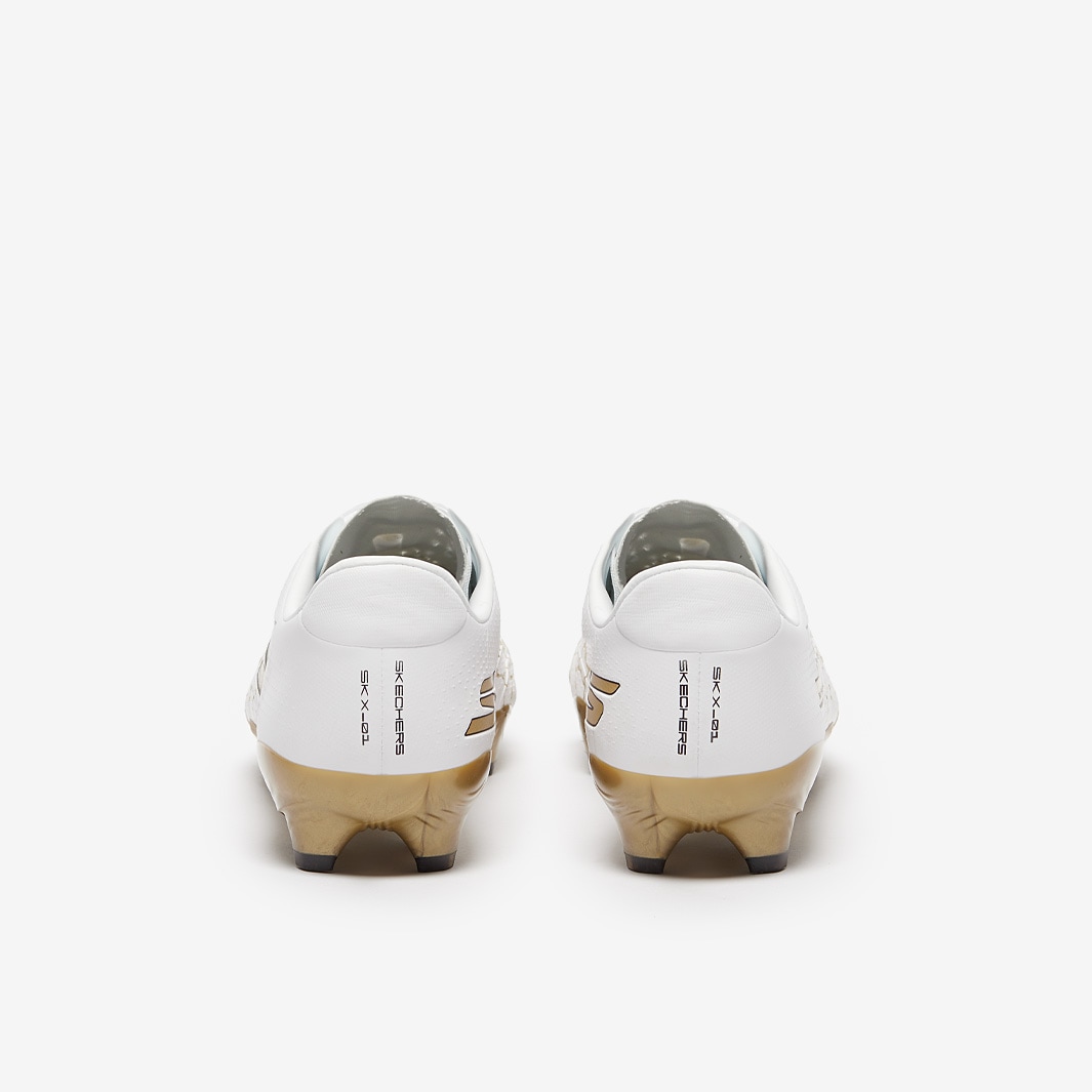 Skechers SKX 01 Academy Firm Ground - White/Gold - Adult Cleats |