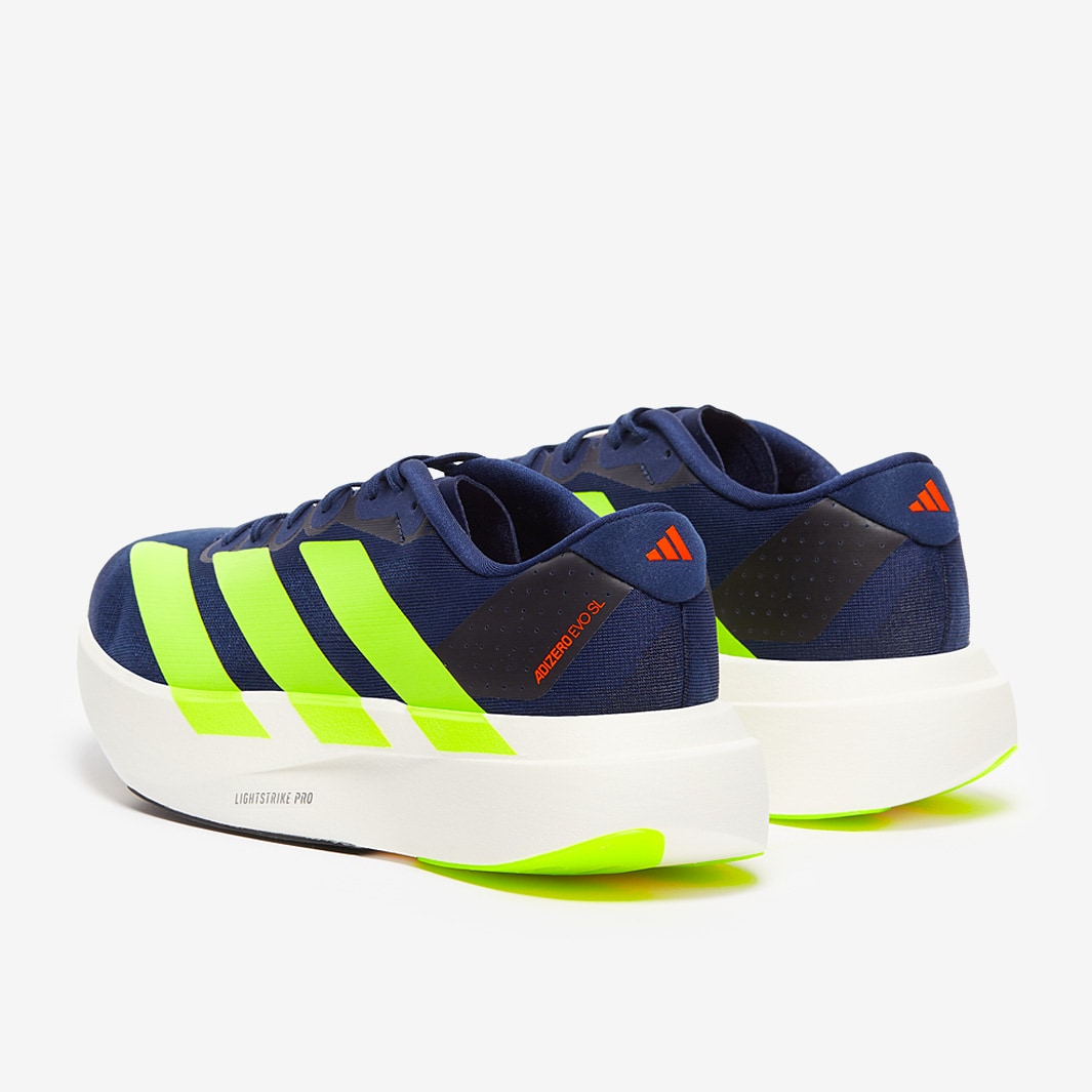 adidas adizero Evo SL - Dark Blue/Solar Slime/Lucid Red - Mens