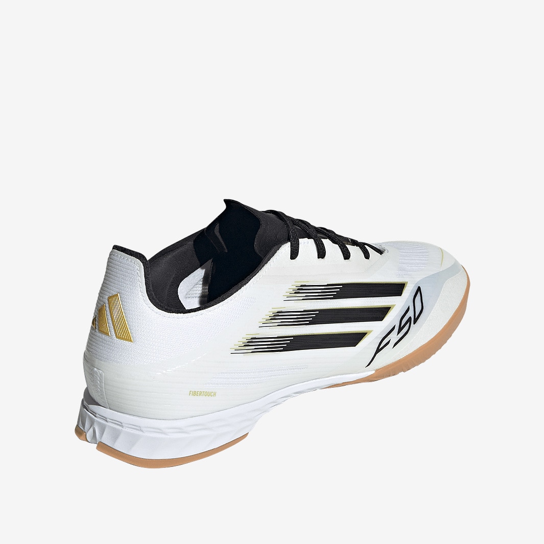 adidas F50 Pro Indoor - White/Core Black/Met Gold - Adult Cleats |