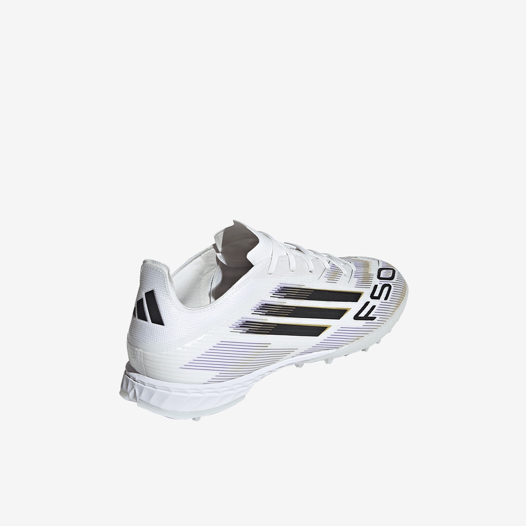 adidas F50 Pro Turf - White/Core Black/Met Gold - Adult Cleats |