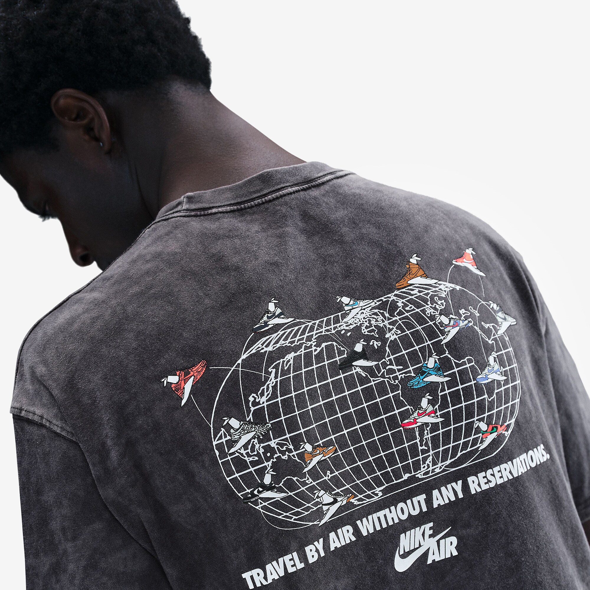 Nike Sportswear T-Shirt Black/White Tops Mens Clothing