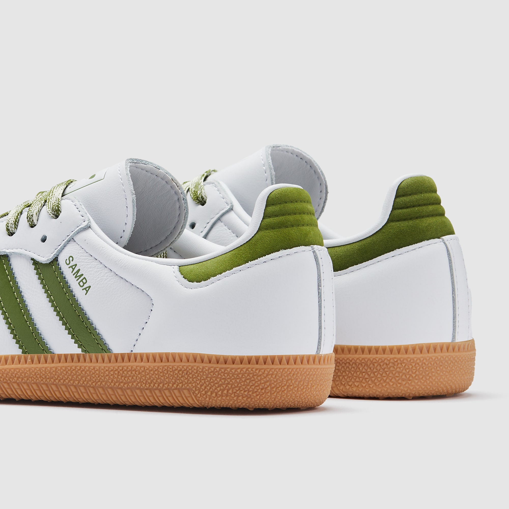 adidas Originals Womens Samba OG Ftw White/Tech Olive/Gum - Main Image