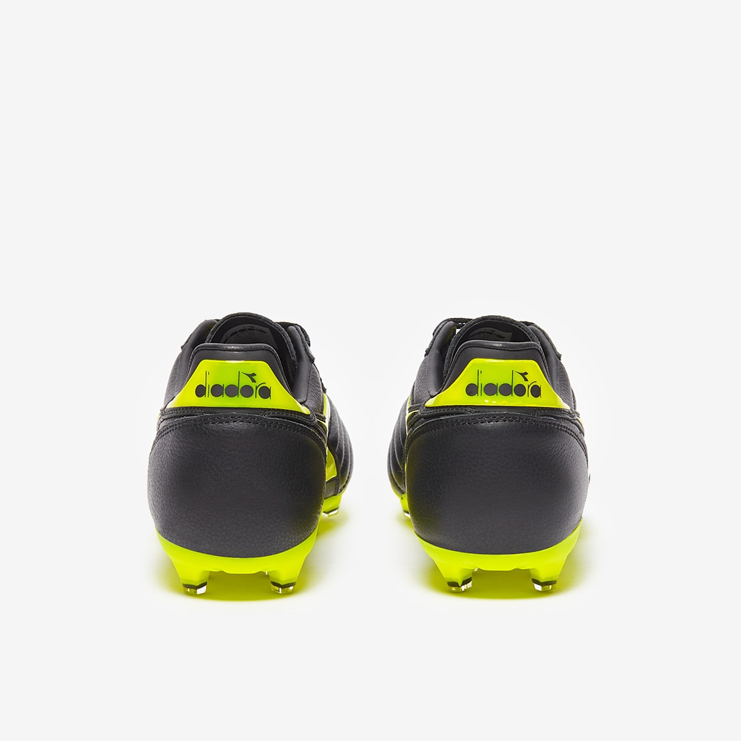 Diadora Brasil Pro FG - Black/Fluo Yellow - Adult Cleats |