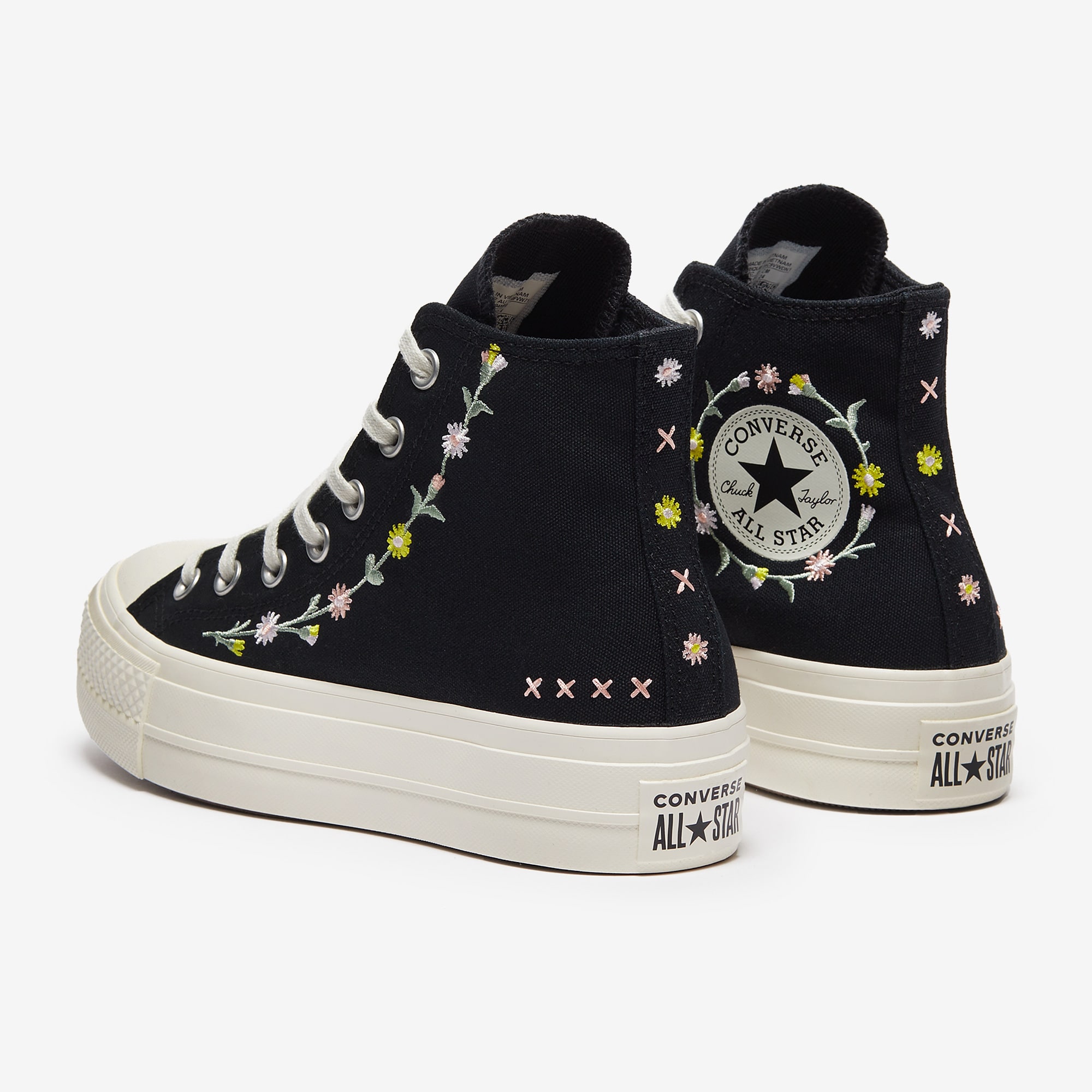 Converse Black Sneakers With Flowers Custom Converse Chuck Taylor