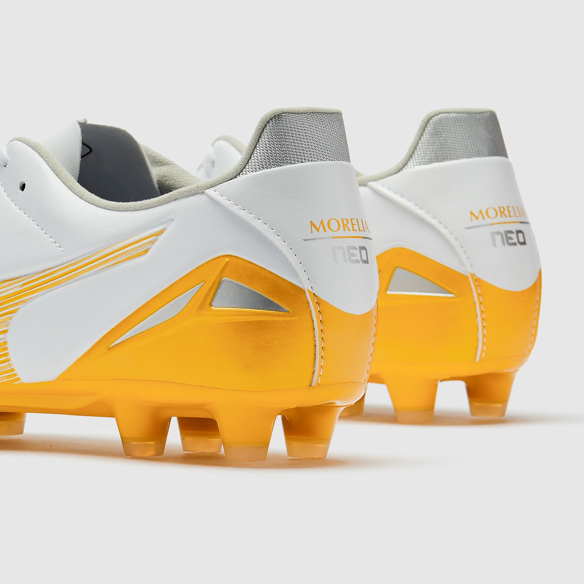 Mizuno Morelia Neo IV Pro Firm Ground - White/MP Gold/Cool Gray