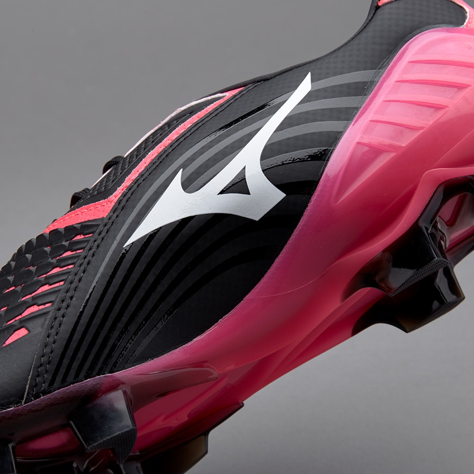 Mizuno Wave Ignitus 3 MD Mens Boots Firm Ground Black White Pink Pro Direct Soccer