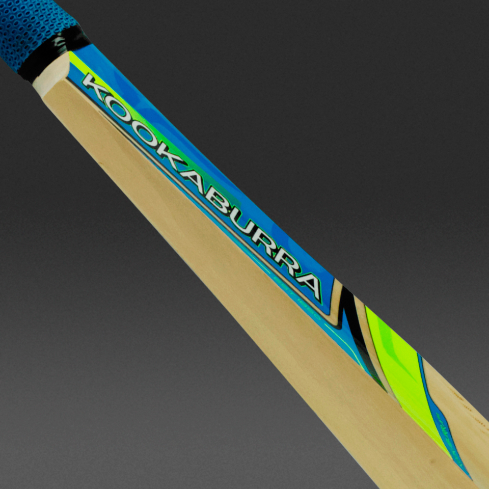 Batte De Cricket KOOKABURRA Rapid 10.1 Junior - Taille 2, Saule Du Cachemire - Bleu Et Jaune - Pour Enfants
