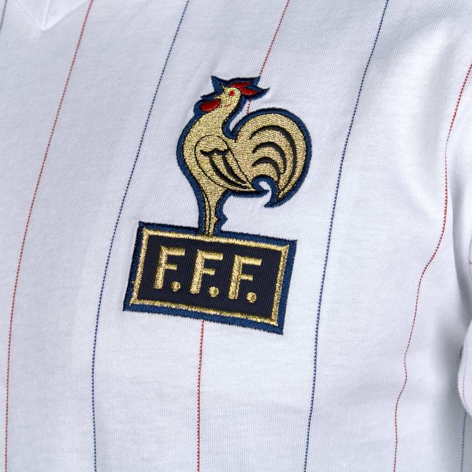 Maillot Équipe France Football Vintage Vinyle Victoria 1982 - Coupe Du Monde Espagne