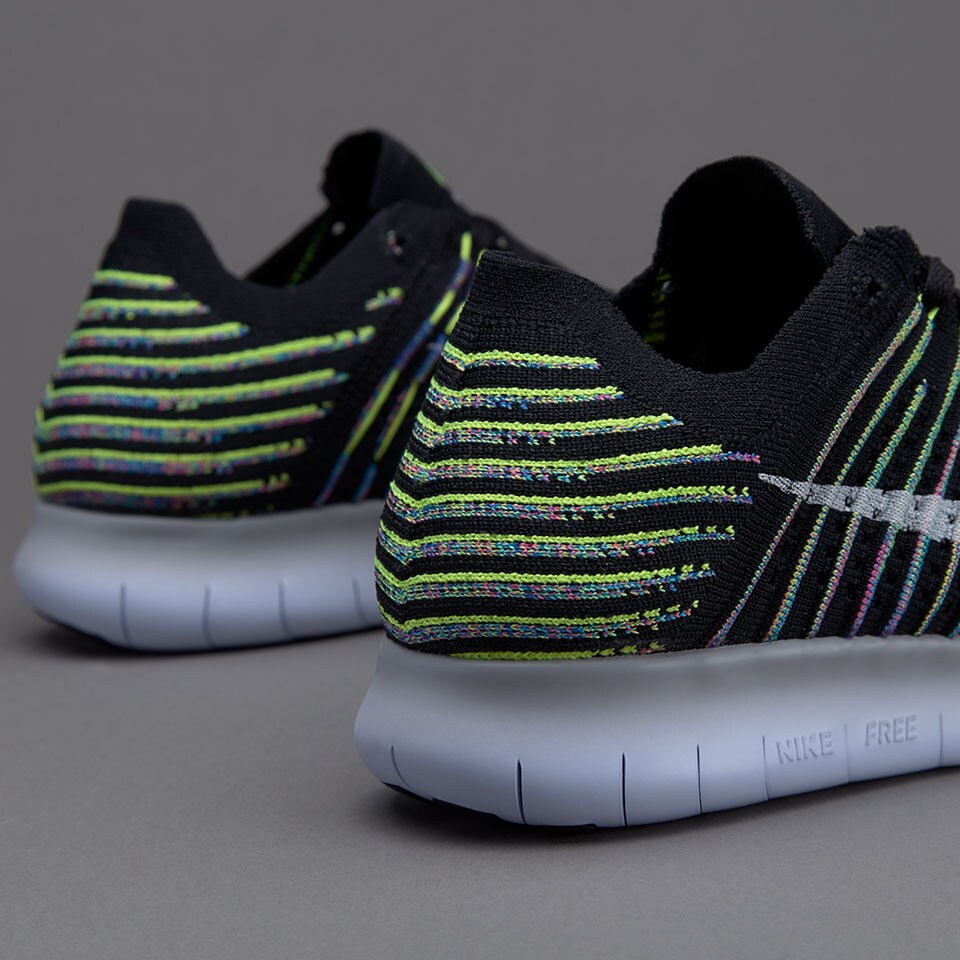 Nike free rn on sale flyknit black/white-volt-blue lagoon