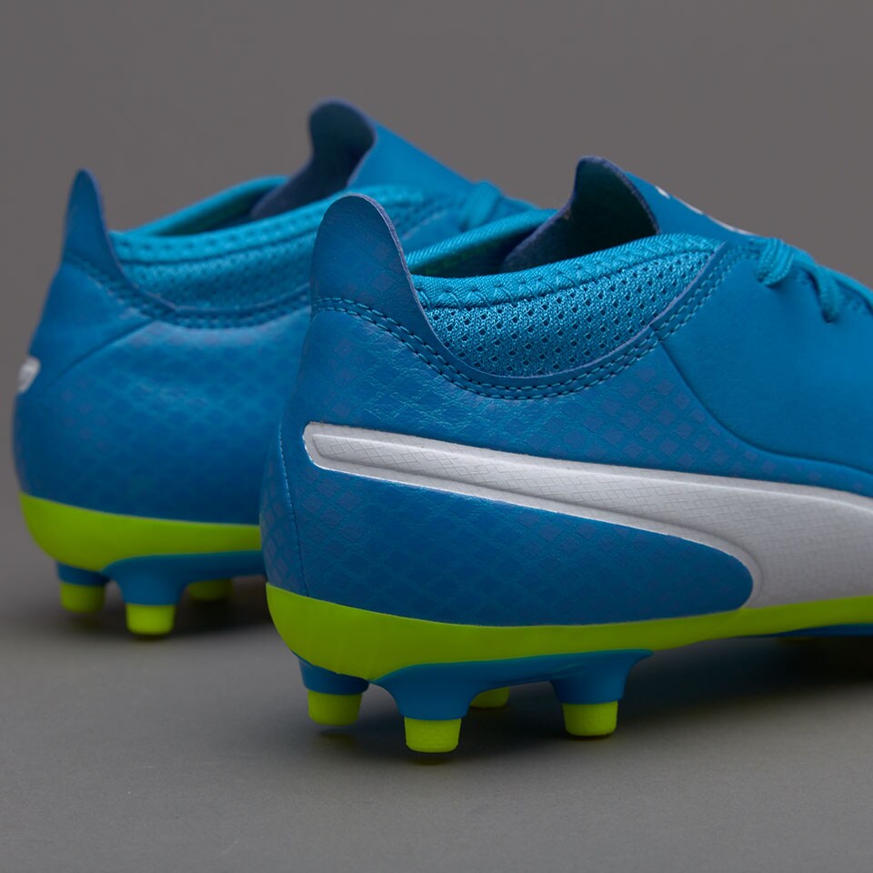 Puma One FG Enfant Bleu atomique/ Blanc/ Jaune chaussures