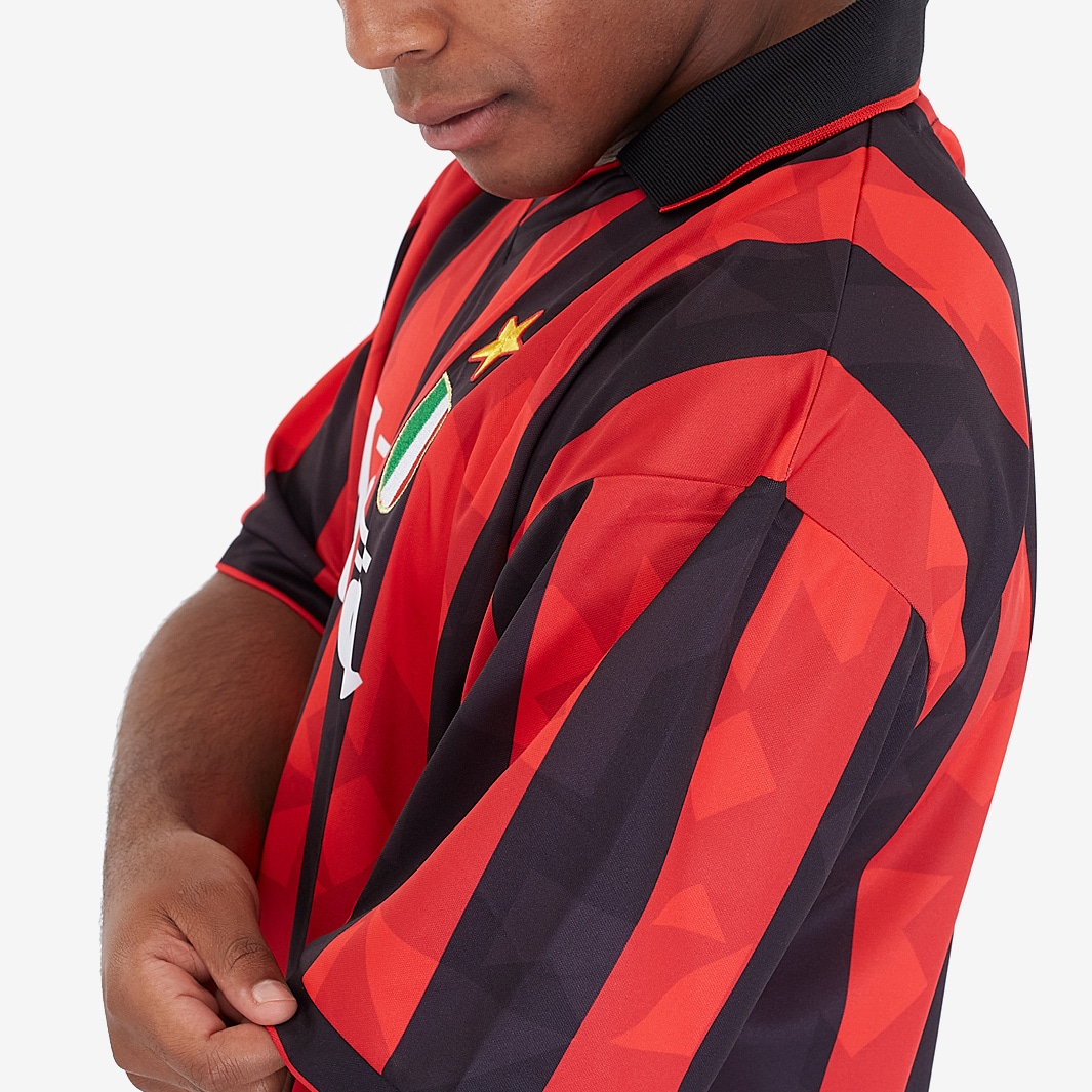 Score Draw Retro AC Milan 1994 Home Shirt Red/Black Mens