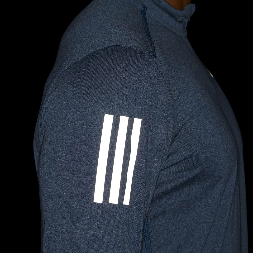 adidas Response Longsleeve Zip Tee Legend Marine Mens Clothing