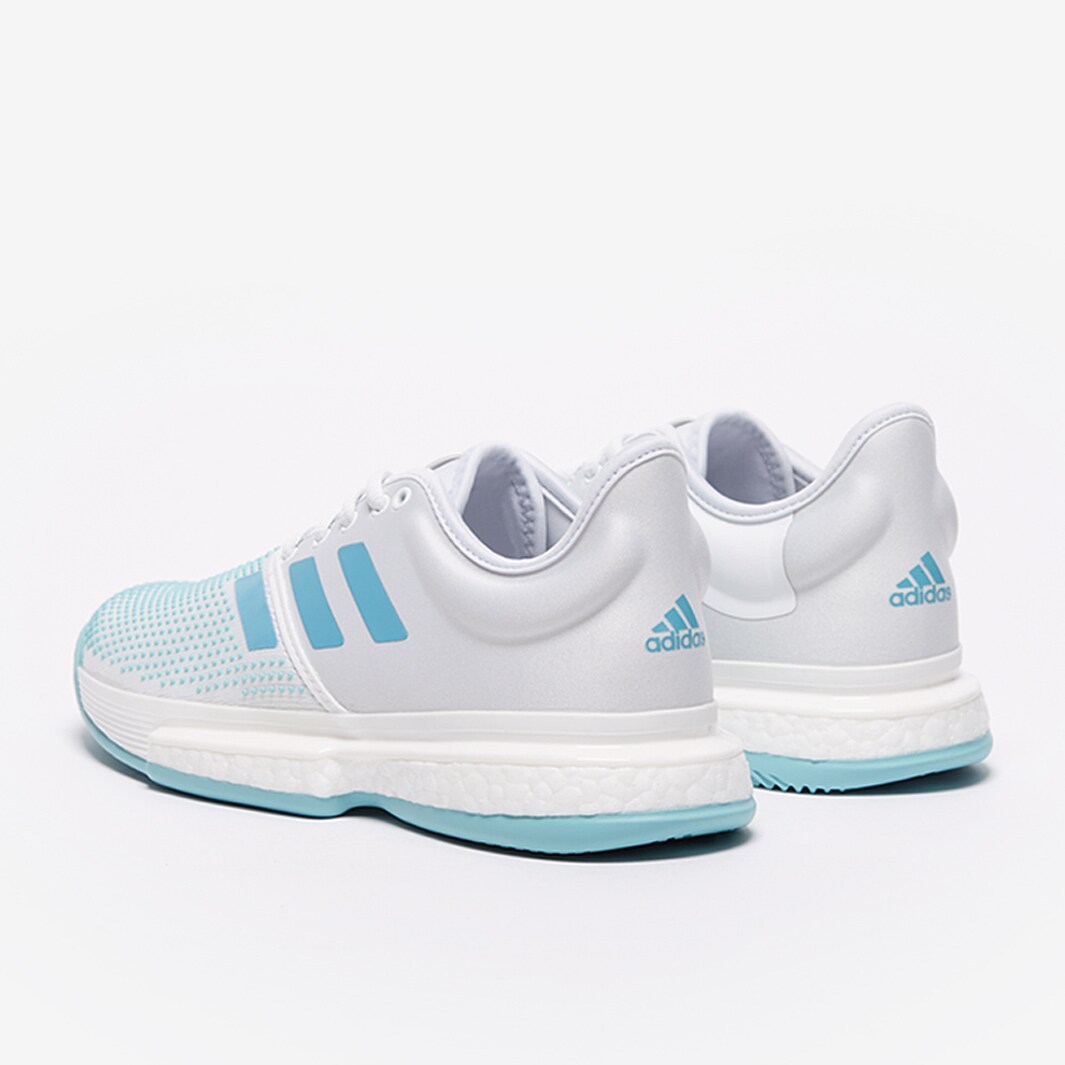 adidas Womens Parley SoleCourt Boost White/White/Blue Spirit