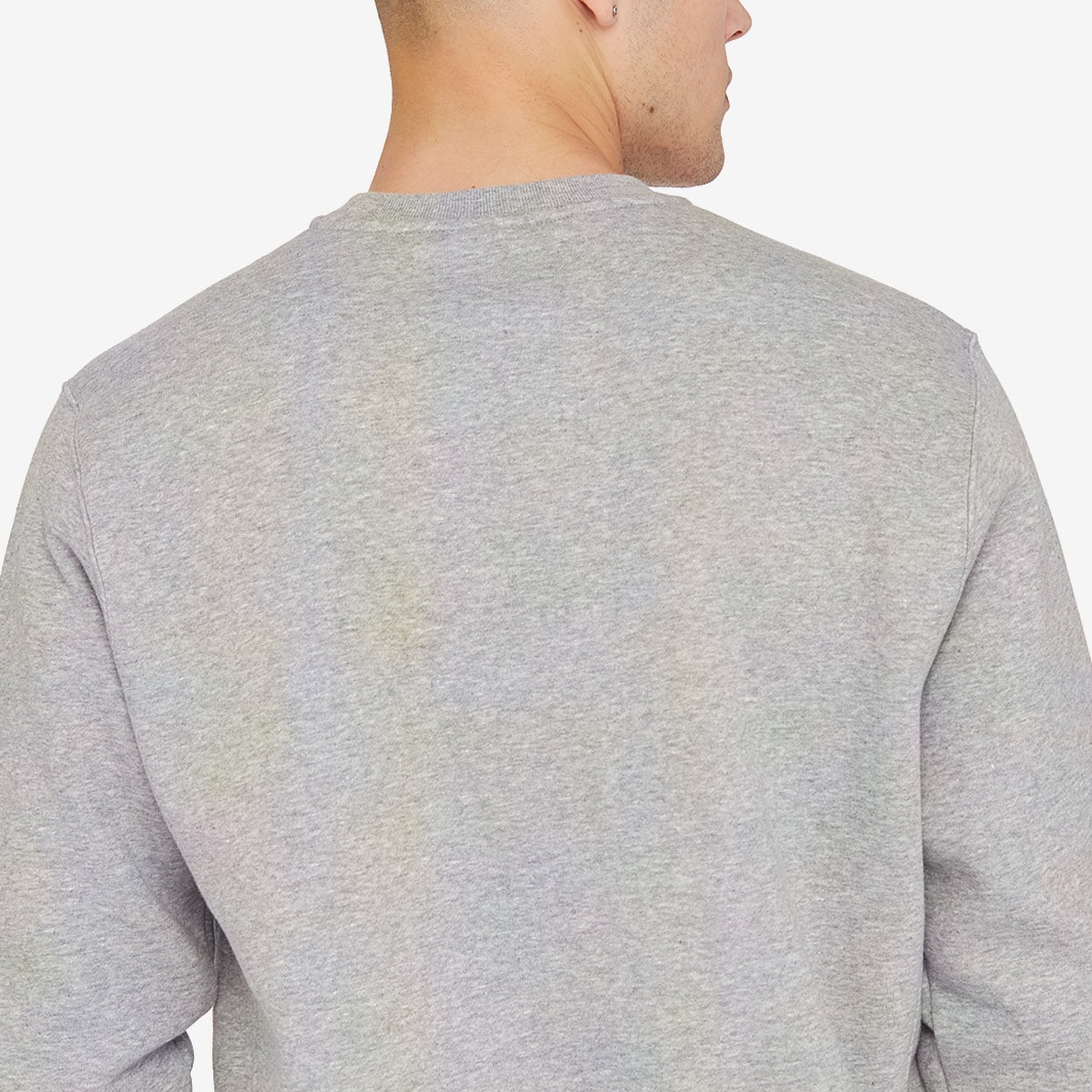 Nike Sportswear Club Fleece Crew - Dark Grey Heather/White Nike Sportswear Club Fleece Crew - Dark Grey Heather/White
