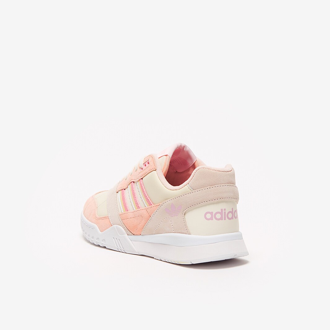 Adidas originals white a-r shop trainer in pink suede