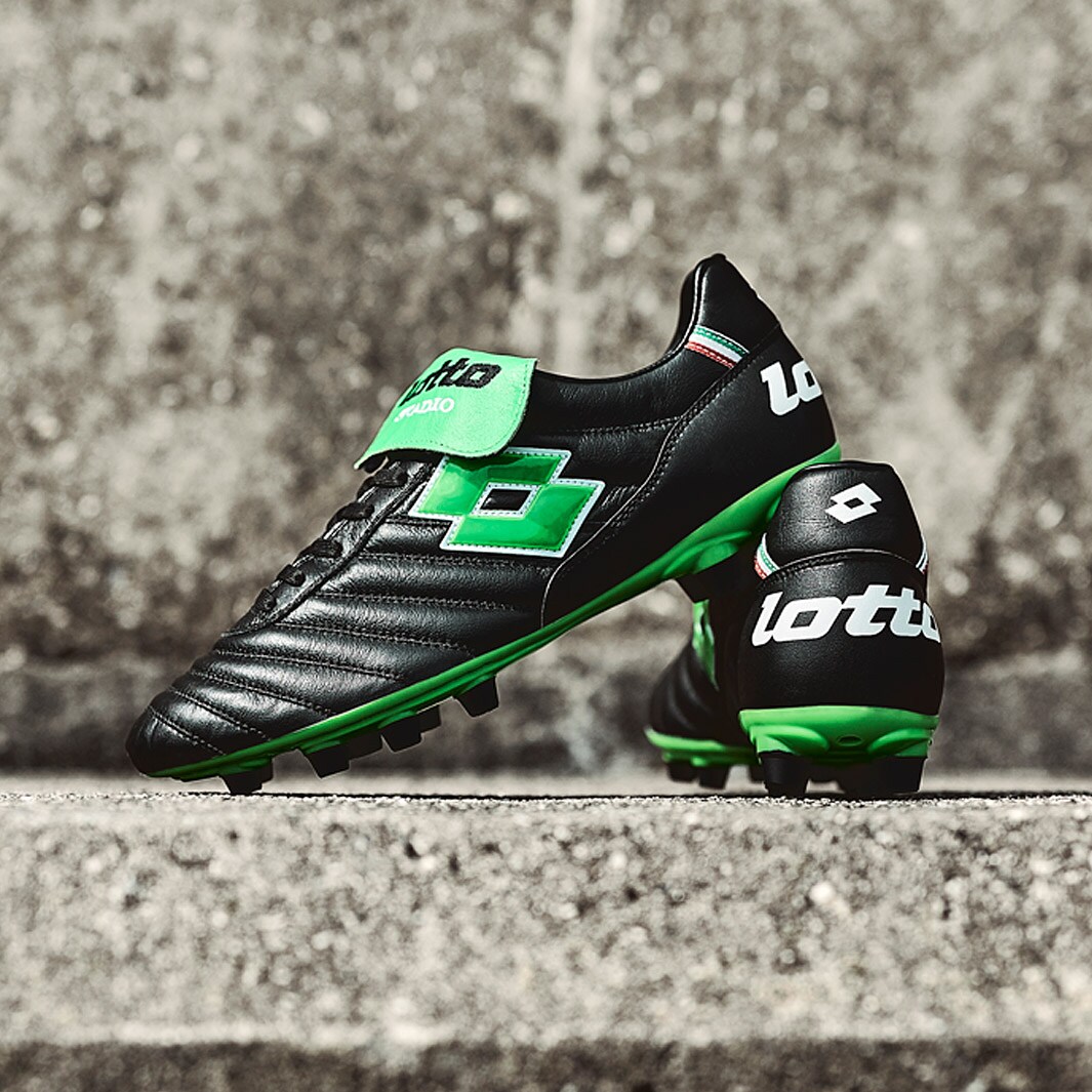 Lotto Stadio Made In Italy FG - Black/Spring Green - Firm Ground