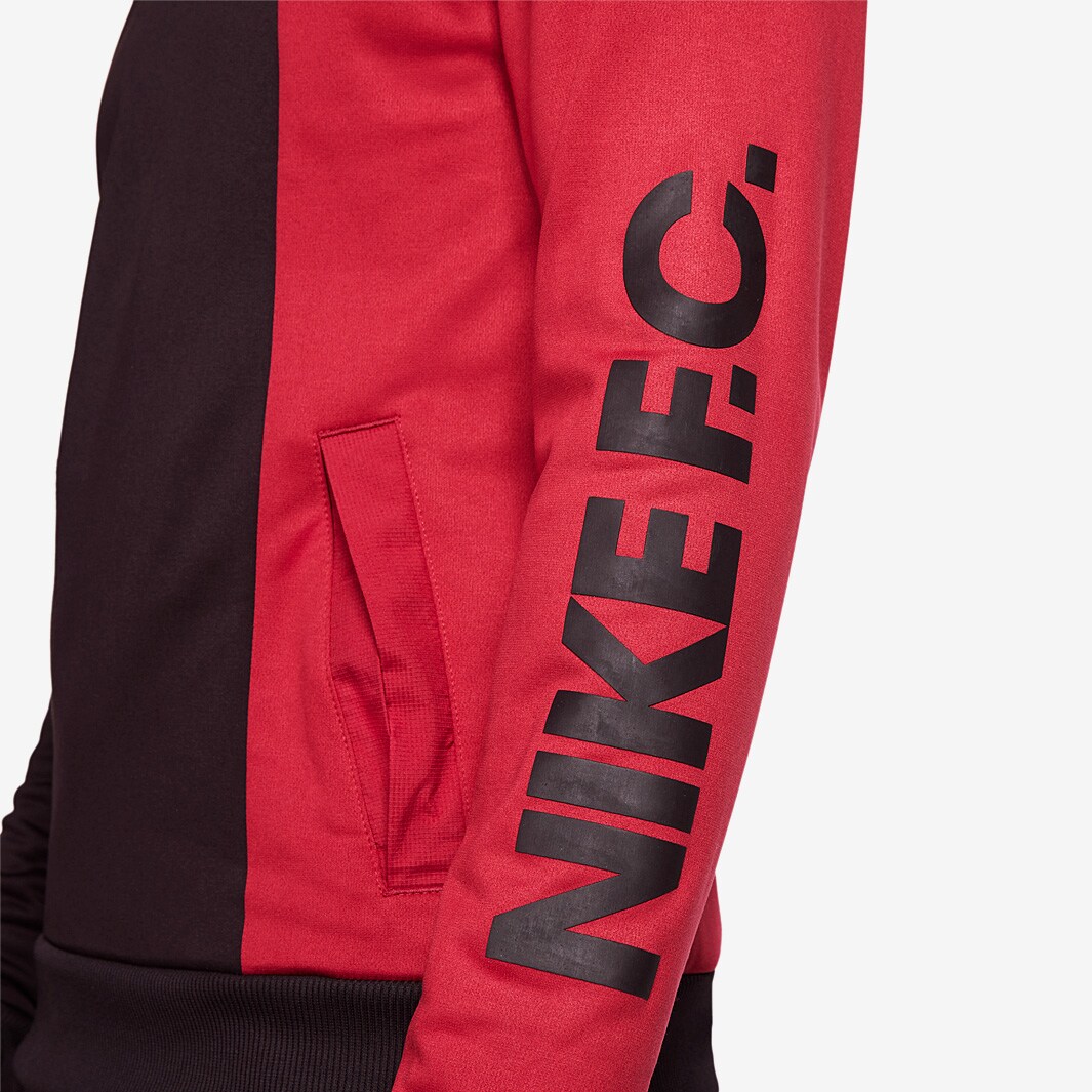 Nike FC Hoodie Noble Red/Burgundy Ash/Racer Pink Mens Clothing