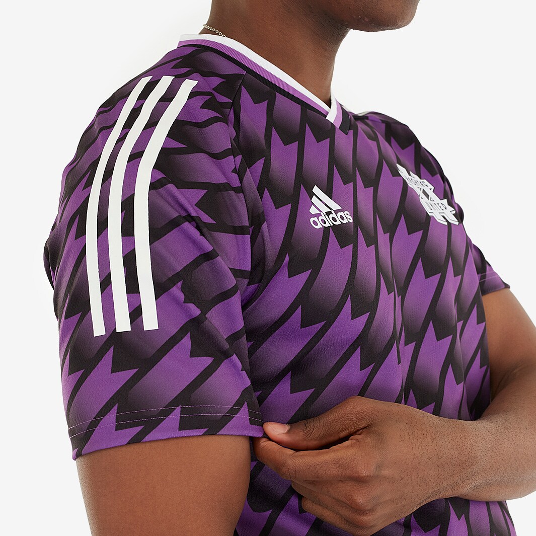 adidas Hashtag United 2019/20 Away Shirt Black/Purple Mens Replica
