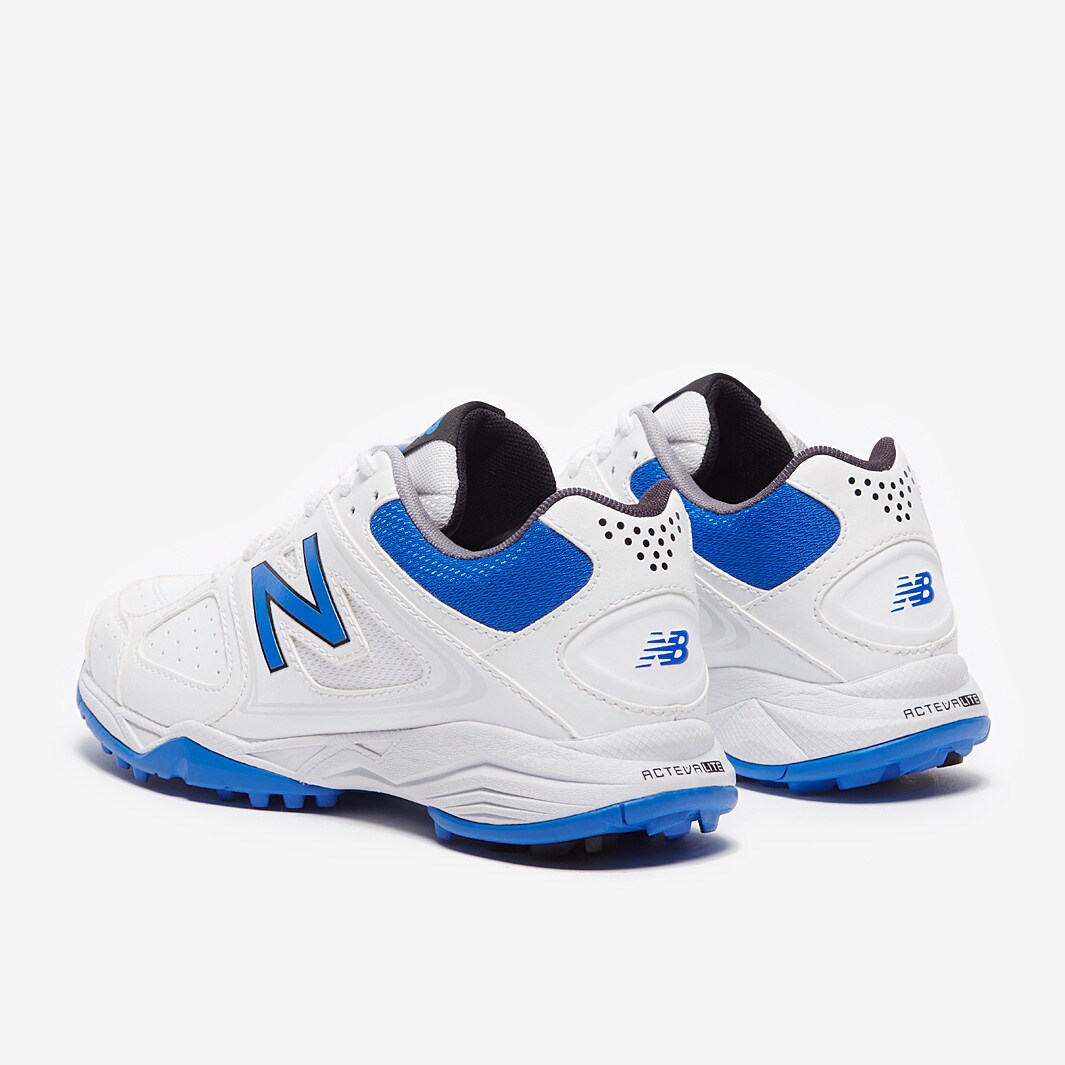New Balance CK4020 Junior Turf Cricket Shoe White/ Blue Boys Shoes