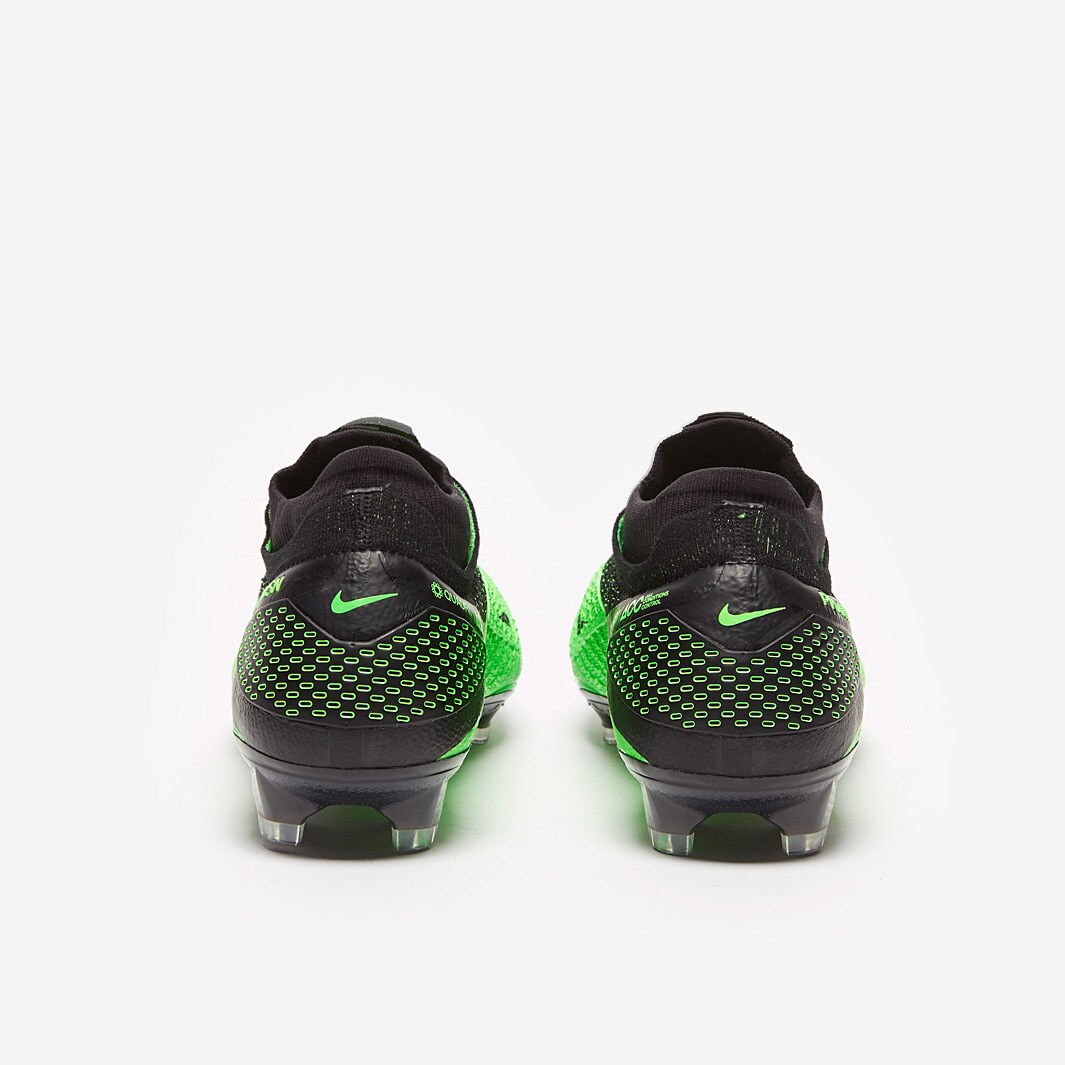 partícula Resentimiento realce Nike Phantom Vision II Elite DF FG - Black/Metallic Platinum/Green Strike -  Firm Ground - Mens Soccer Cleats 