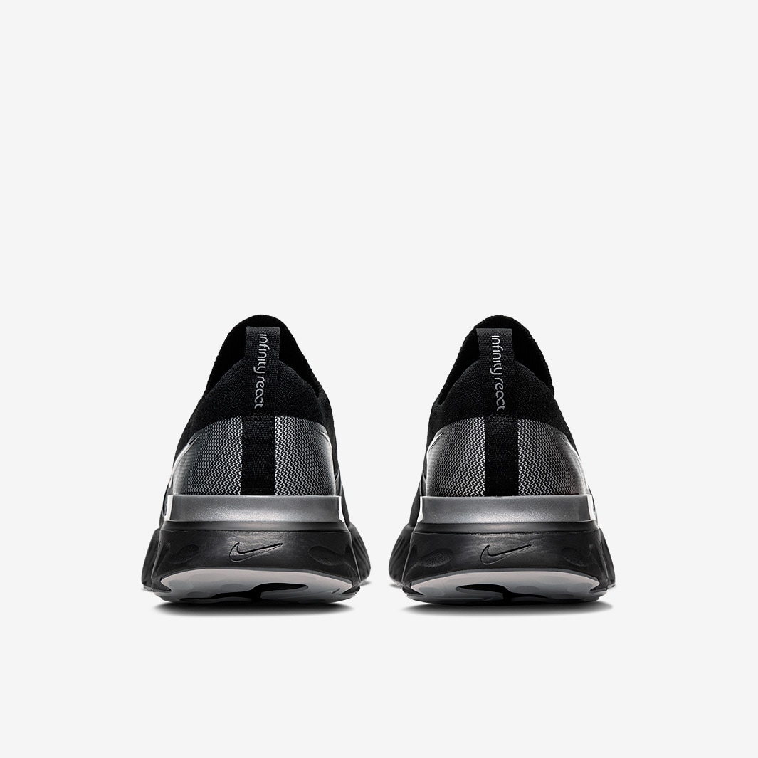 Nike React Infinity Run Flyknit - Black/Black-Metallic Silver-Dark