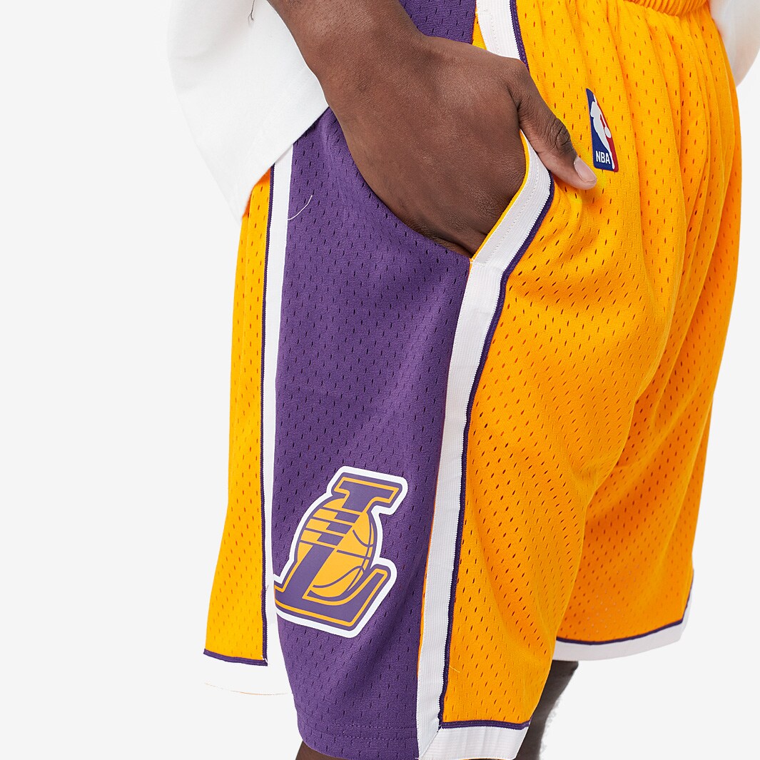 Shop Mitchell & Ness Los Angeles Lakers Swingman Shorts SMSHGS18235LAL-PUR  purple