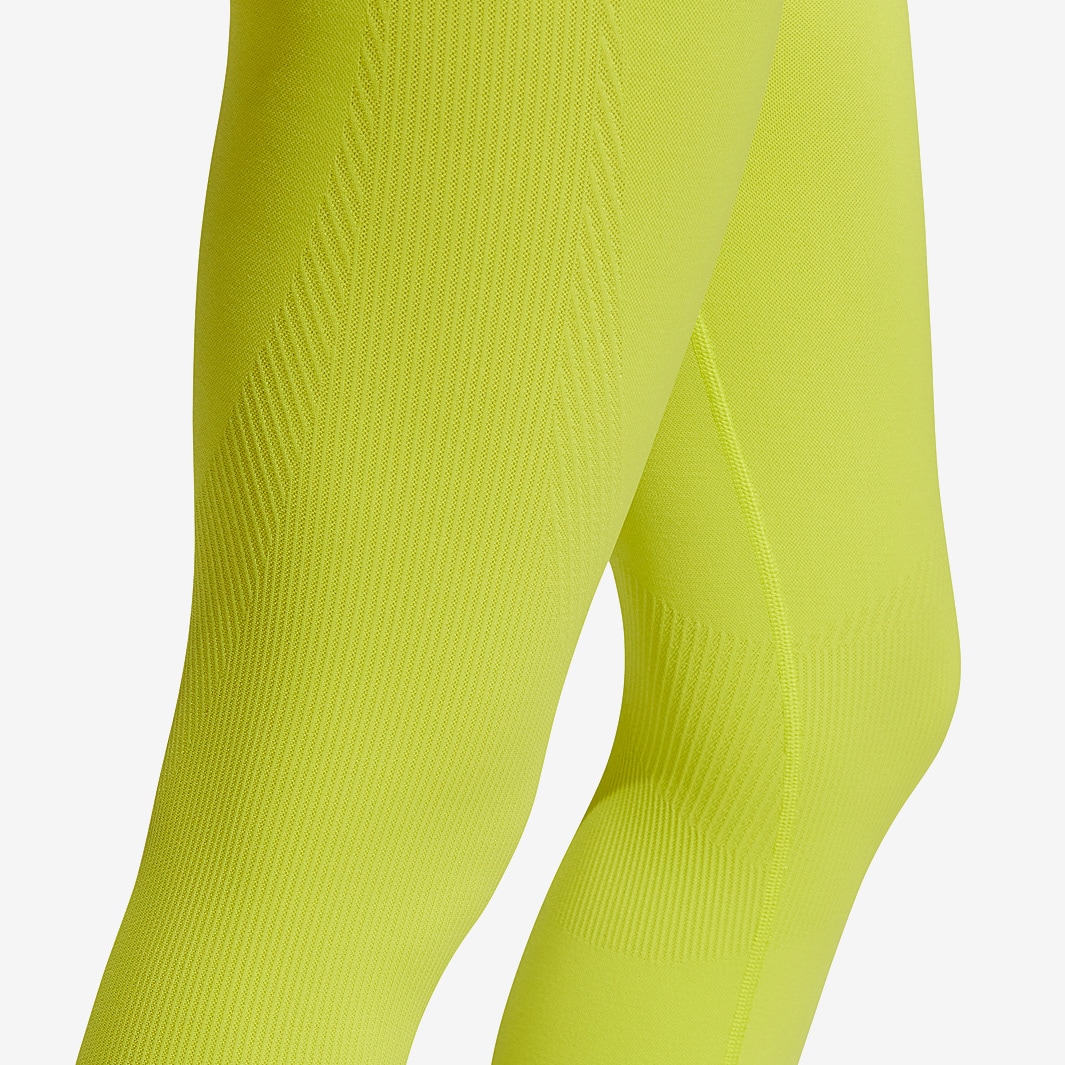 adidas Womens Training Branded Aeroknit 7/8 High Rise Tight - Acid Yellow -  Womens Clothing