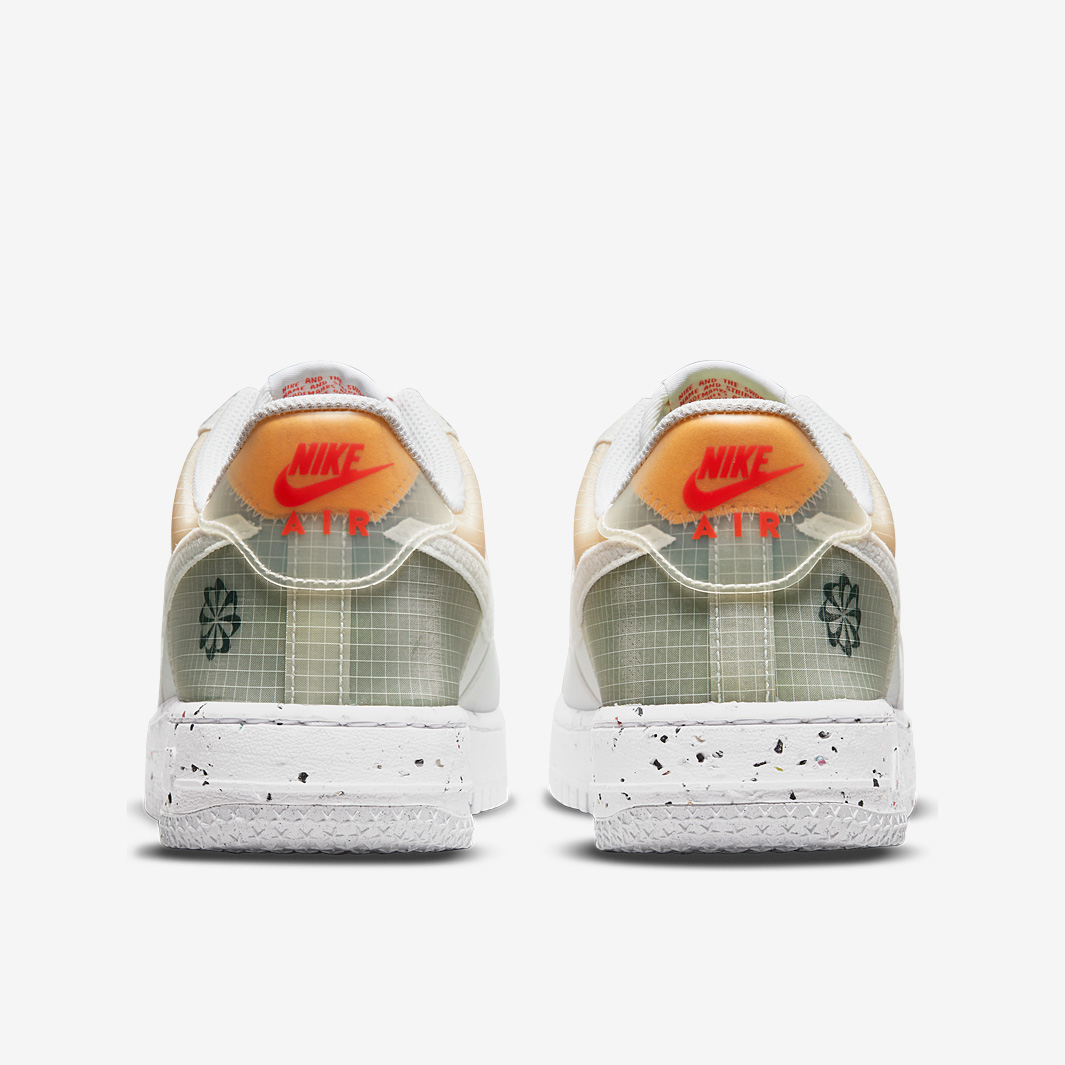 Nike Sportswear Air Force 1 Crater - Blanc/Blanc/Orange - Blanc/Blanc ...