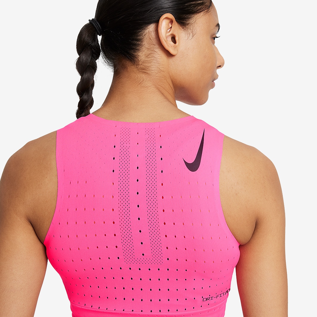 Nike Womens Dri Fit Aeroswift Crop Top Hyper Pink Black Womens