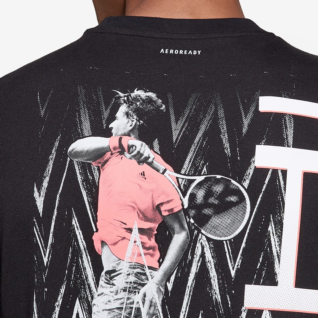 adidas Dominic Thiem Logo Tee White Black Mens Clothing Pro Direct Tennis