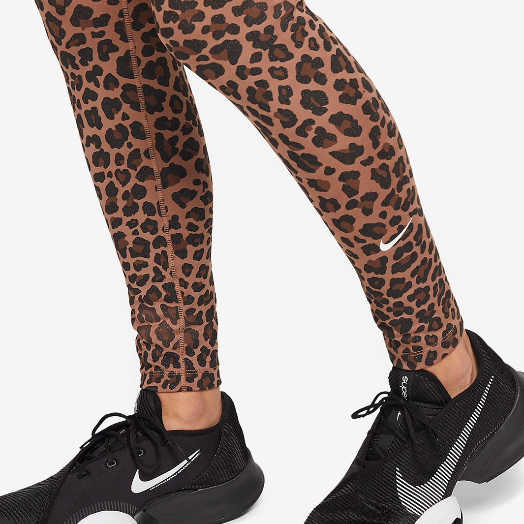 Women's Nike Dri-Fit One Mid-Rise All-Over Glitter Leopard Print
