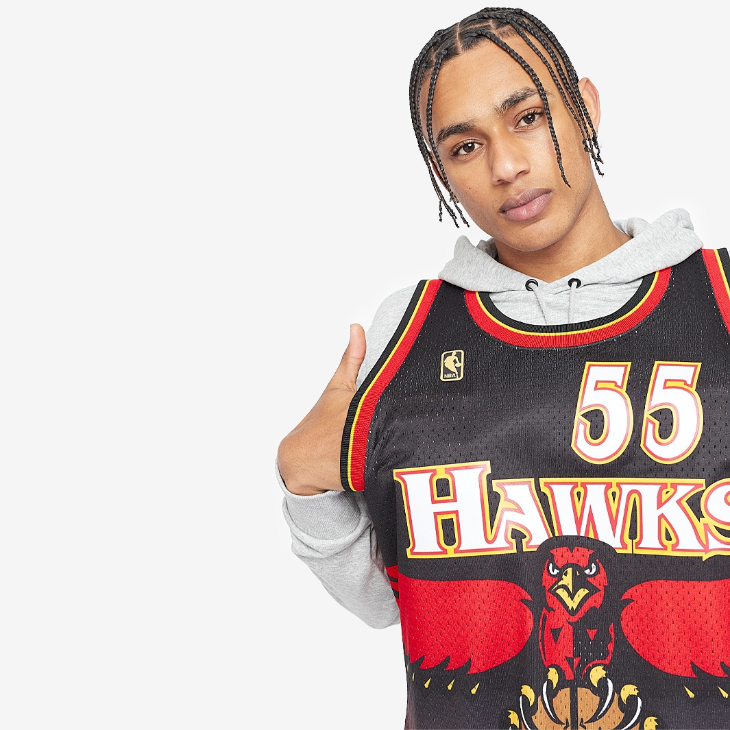 Atlanta Hawks Dikembe Mutombo 1996 Hardwood Classics Road Swingman Jersey  By Mitchell & Ness - Scarlett - Mens