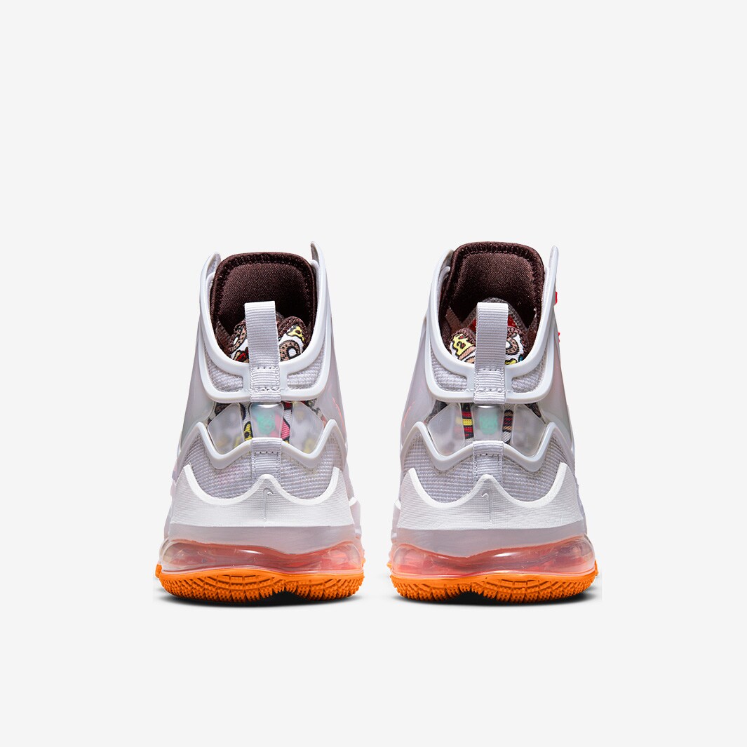 grey and orange lebrons