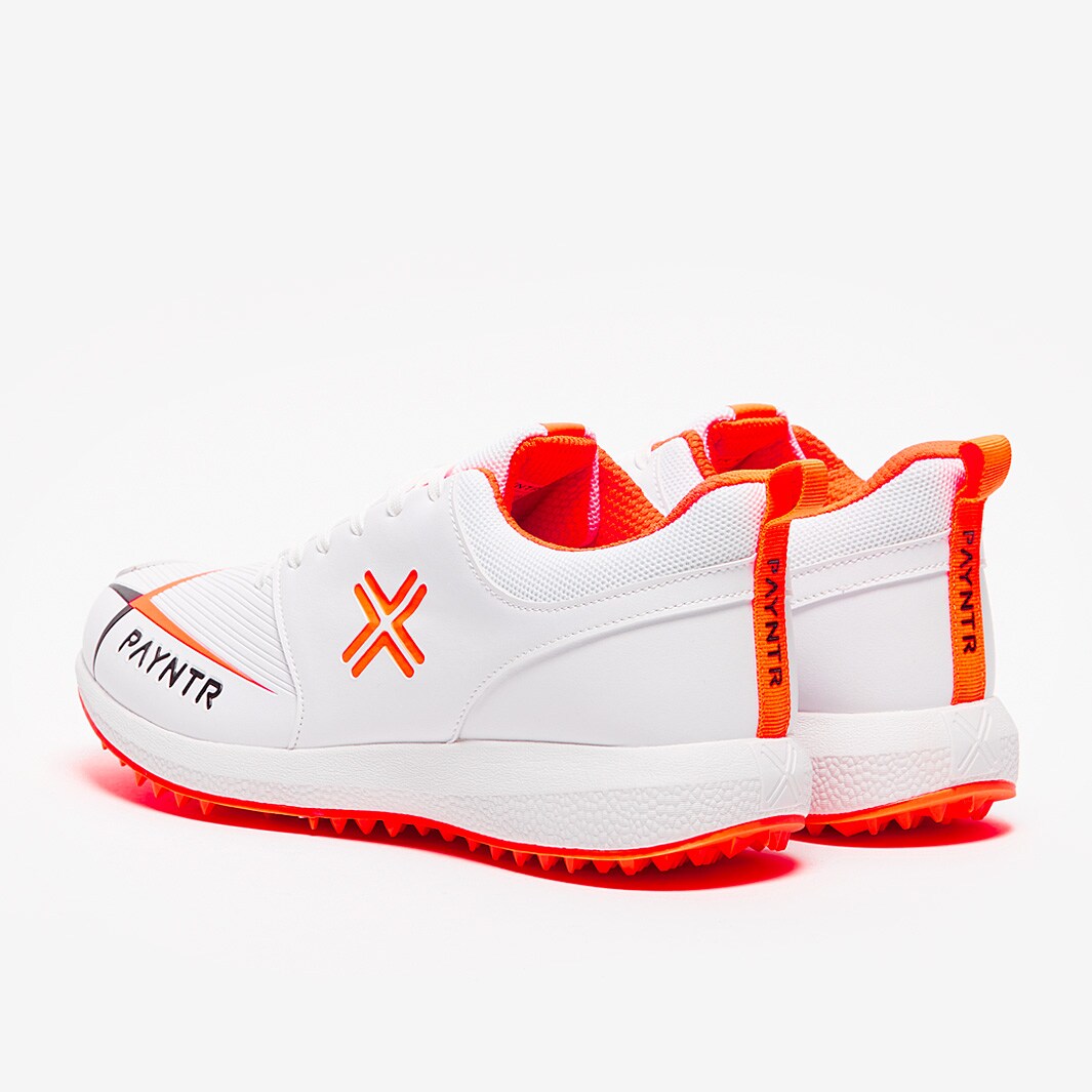 Payntr V Pimple Cricket Shoe White/Orange Mens Shoes ProDirect Cricket