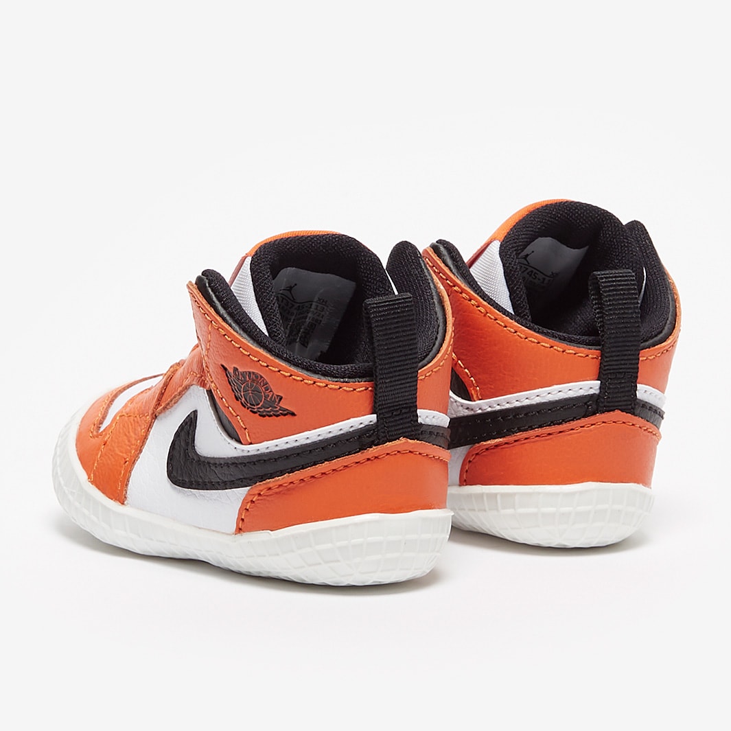 Jordan 1 Baby Crib Bootie Infant White/Black/Starfish Boys Shoes