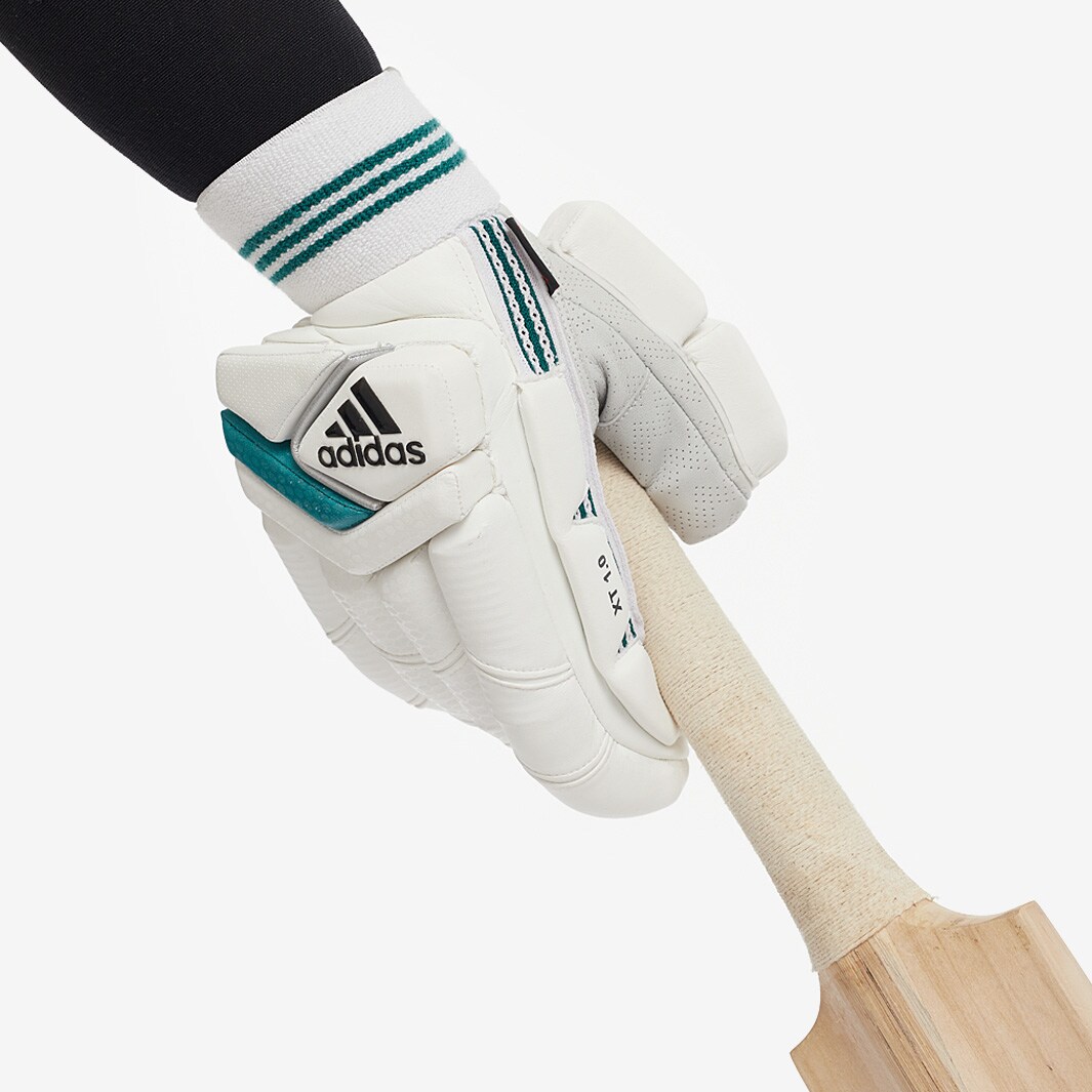 adidas XT 1.0 RH Batting Gloves White/Teal Batting Equipment Pro