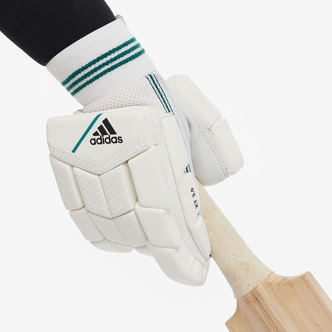 adidas XT 3.0 RH Batting Gloves White/Teal Batting Equipment