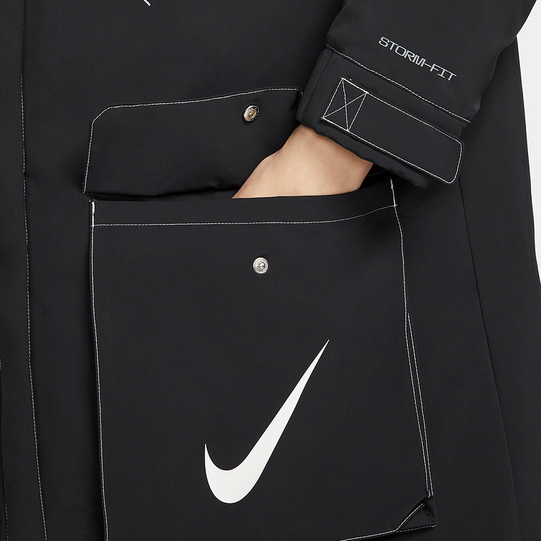 nike core swoosh parka black