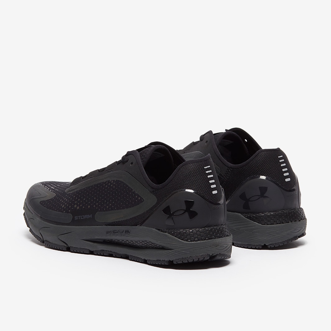 Solid black online under armour shoes