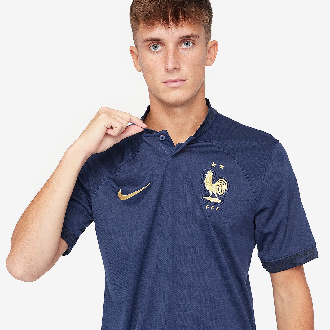 Nike 2022-23 France Home Jersey - Midnight Navy-Metallic Gold