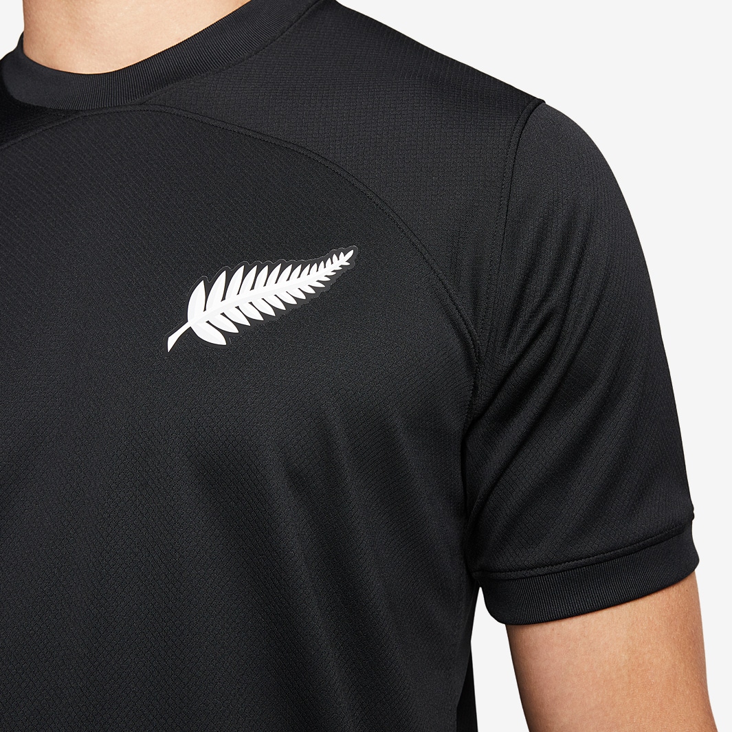 Nike New Zealand 2023 Dri Fit Away Shirt Black Black White Mens Replica Pro Direct Soccer