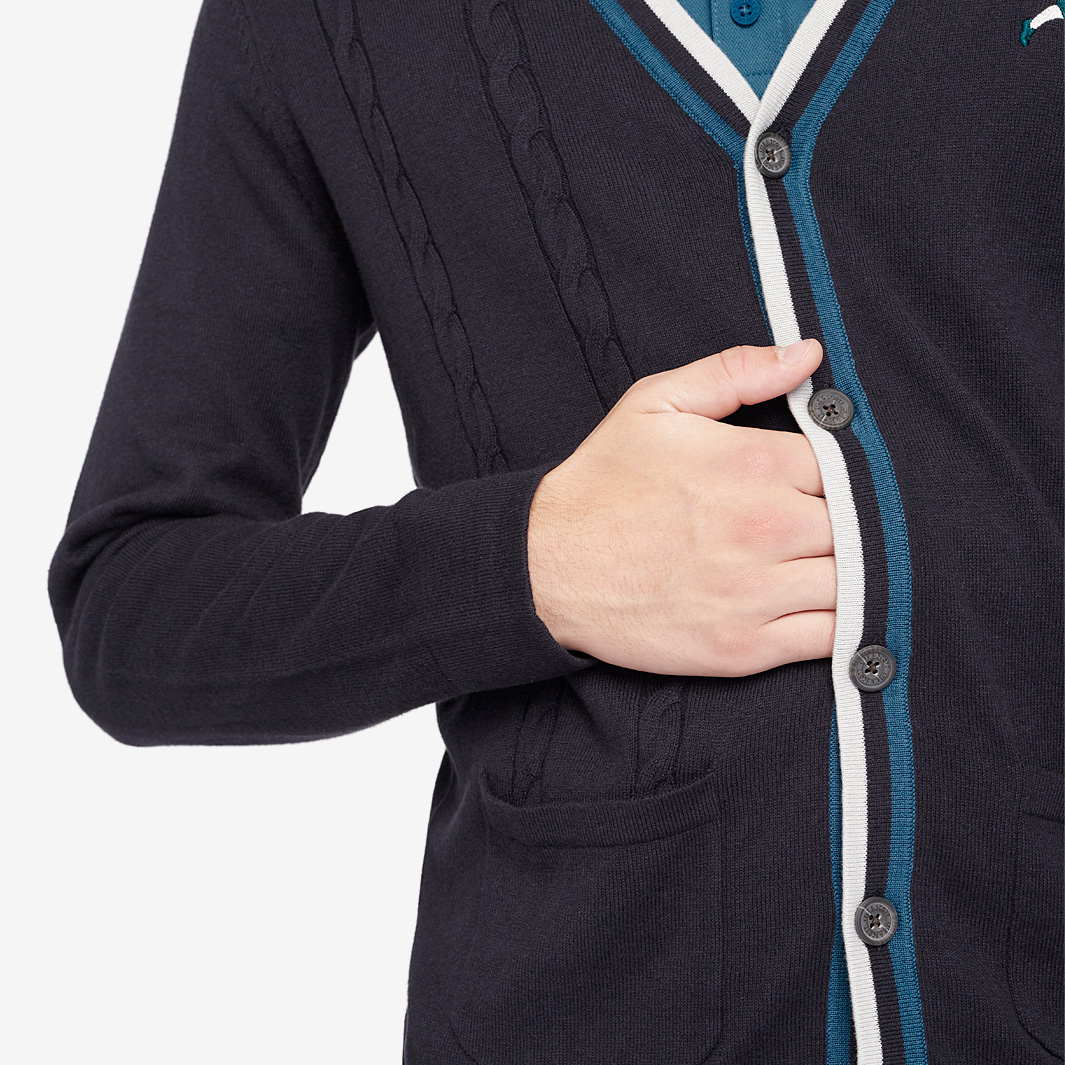 Cardigan McGregor Garçon Manches Longues Bleu Marine - Taille 104/4 Ans, Neuf Avec étiquettes