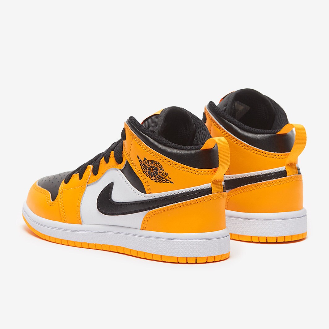 Jordan 1 Mid Younger Kids (PS) Taxi/Black/White Boys Shoes