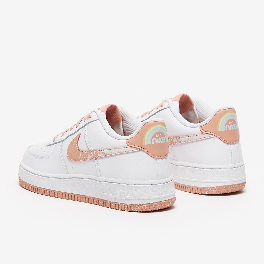 Nike Sportswear Older Kids Air Force 1 LV8 (GS) - White/Lt Madder Root/Aura  - Trainers - Boys Shoes