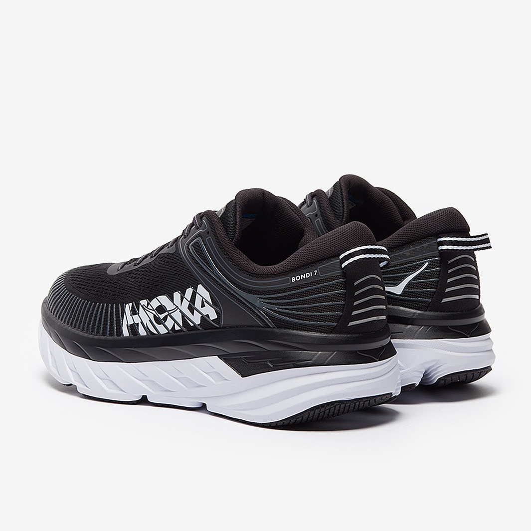 Hoka Mens Bondi 7 - Black/White - Trainers - Mens Shoes | Pro:Direct ...