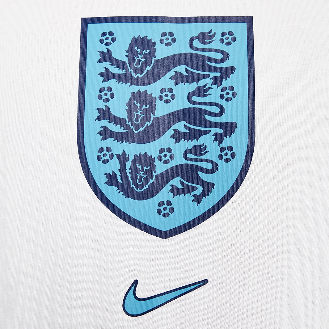 Nike England 22/23 Crest Tee - White - Mens Replica