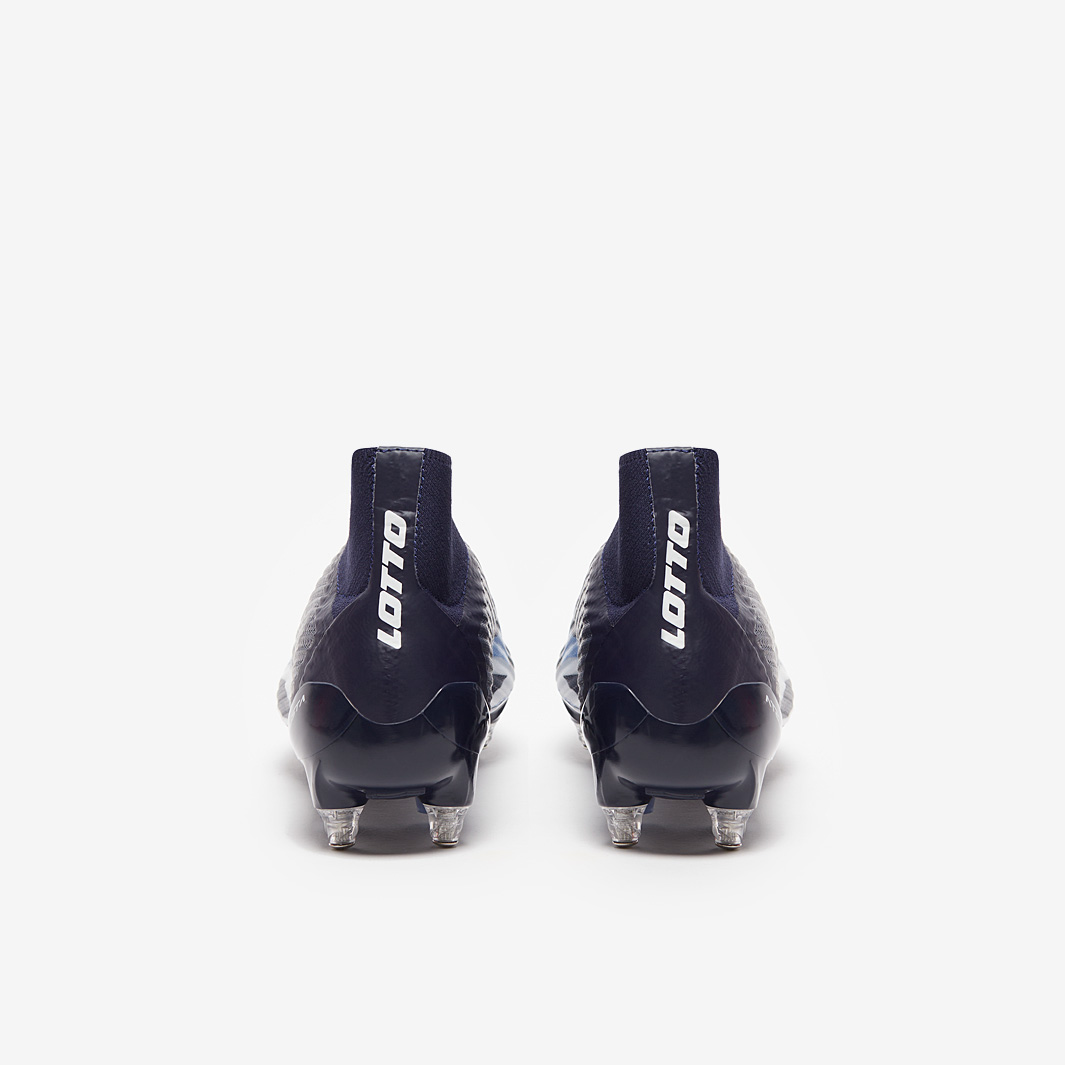 Chaussures De Football Lotto Solista 300 VI Gravity FG - Taille 7.5 US Homme / 8.5 US Femme - Bleu Marine - Neuf Avec Boîte