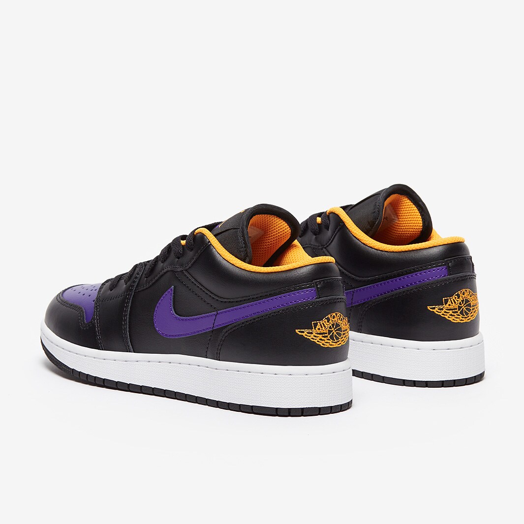 Air Jordan 1 Low Older Kids (GS) Black/Dark Concord/Taxi Boys Shoes ProDirect Soccer
